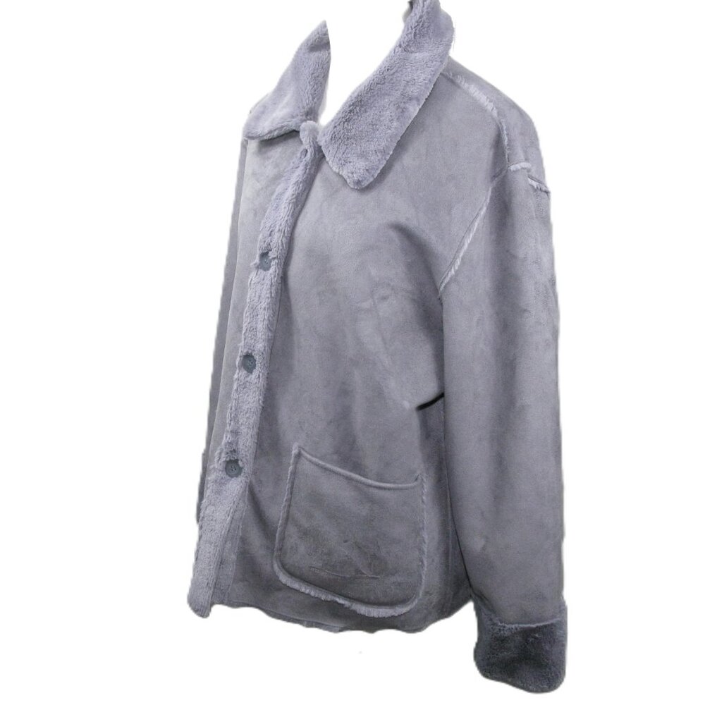 Brandon Thomas Slate Button Front Reversible Jack… - image 3